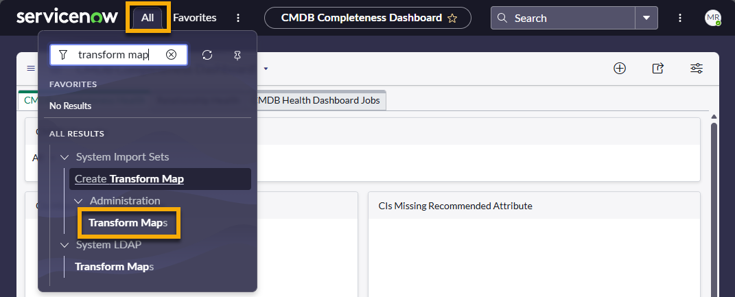 servicenow_cmdb dashboards_all_transform maps.png